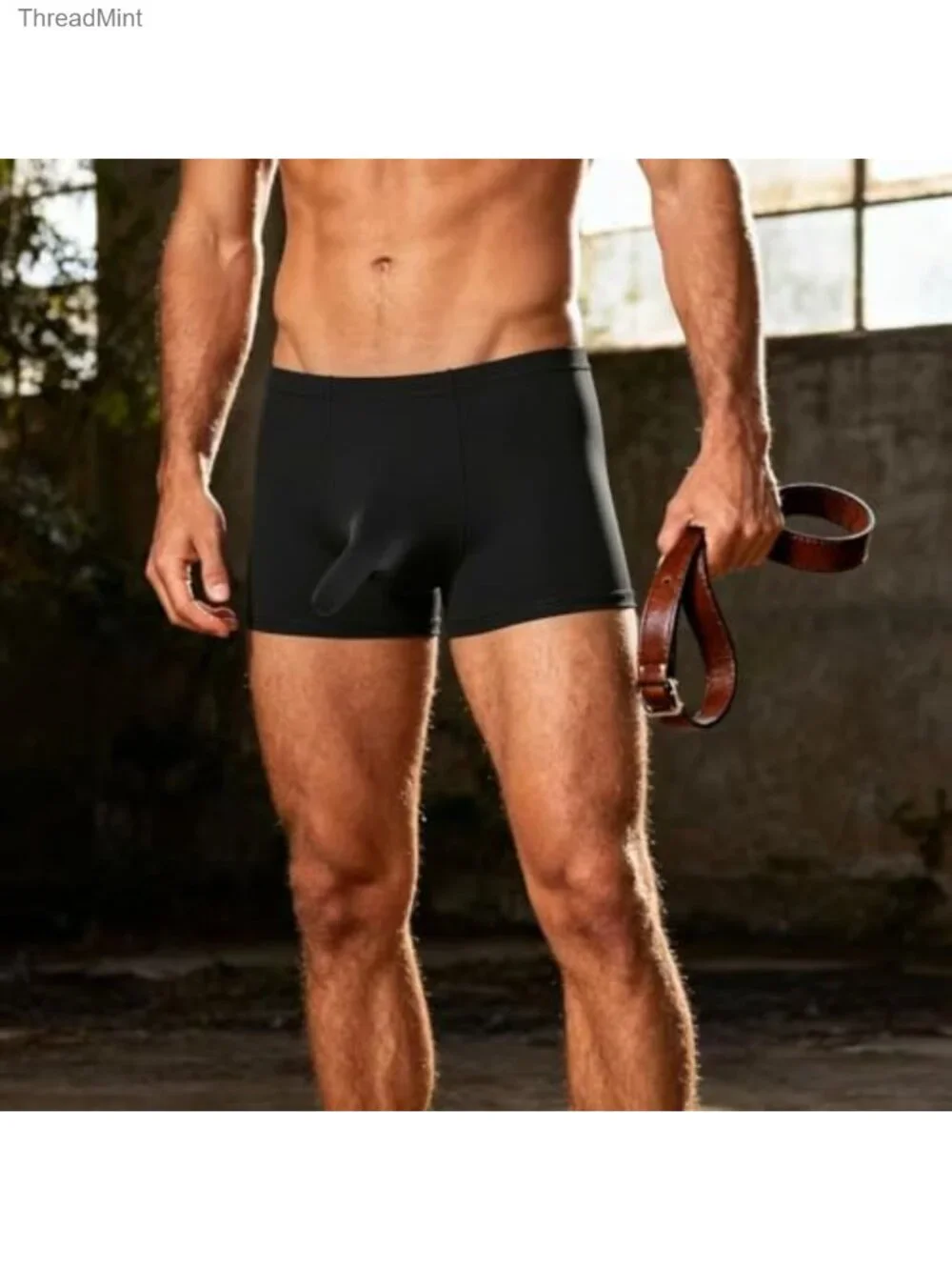 Men's Ice Silk Translucent Briefs U Bulge Elephant Trunk Underwear